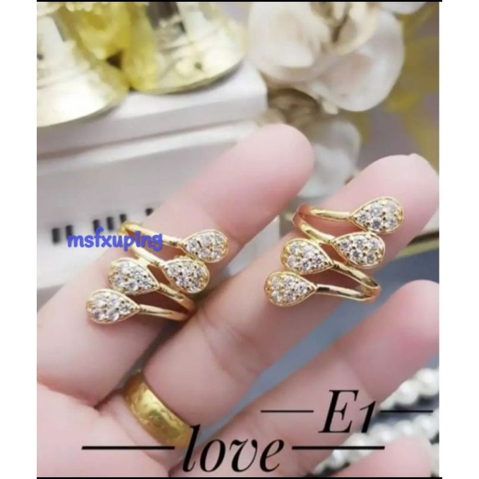 cincin wanita fashion serong oval4 cantik harga satuana