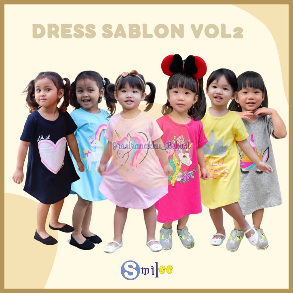 Daster Anak Smilee Sablon Vol 2 Mix Motif Size 1-5Th