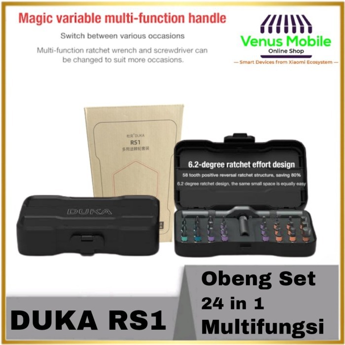 DUKA RS1 Screwdriver Tool Set 24in1 Magnet - Obeng Set Duka RS1