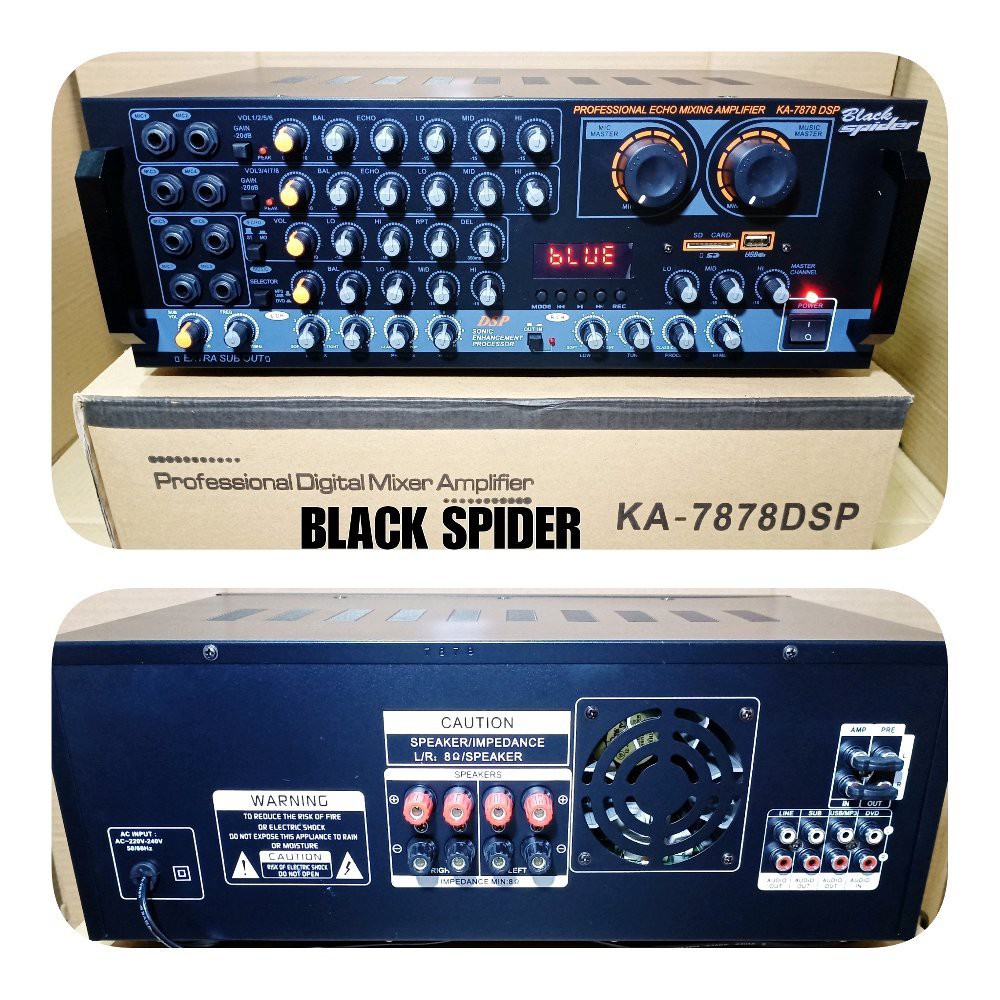 POWER AMPLI BLUETOOTH BLACK SPIDER KA 7878DSP MIXER AMPLIFIER KA7878