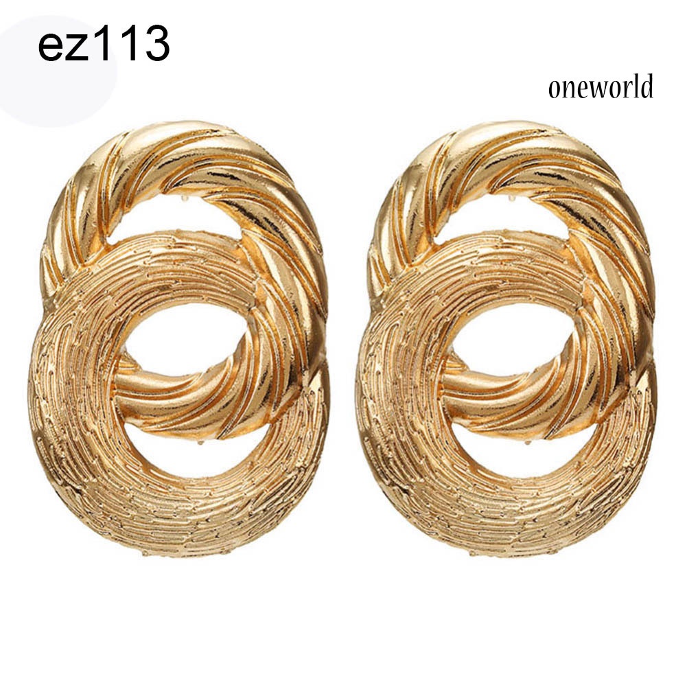 OW# Fashion Women Square Round Geometric Dangle Ear Stud Earrings Statement Jewelry