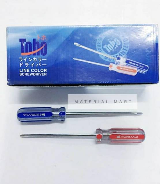 Obeng Premium + - Magnet TOHO Crystal 6 x 150 mm Screwdriver Kristal | Material Mart