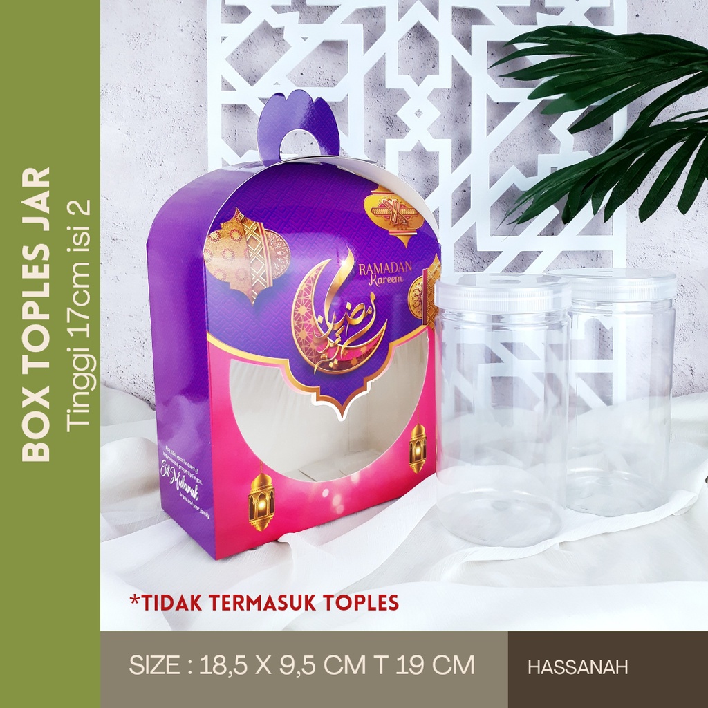 

Box Lebaran 2 Toples Jar 1000ml Kue Kering Idul Fitri - Hassanah