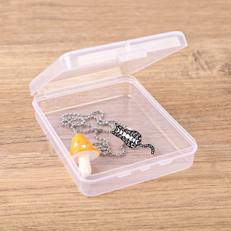 Kosmetik Perhiasan Earplug Alat Tulis Kantor Aneka Wadah Organizer Plastik Bening Persegi One-piece Clamshell Desktop Storage Box