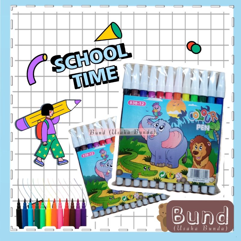 

Toki - P03 12 PCS SPIDOL WARNA / COLOR PEN SET 12 PCS