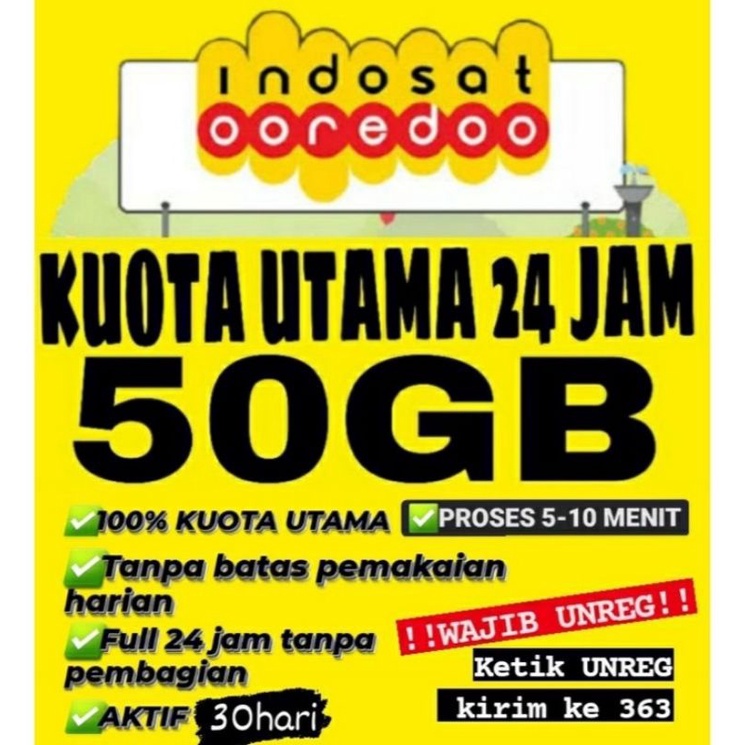 KUOTA INDOSAT 50GB FULL 24 JAM