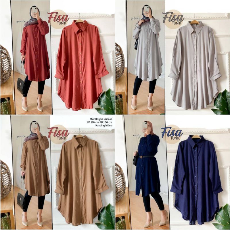 TUNIK BATIK MODERN KERAH KANCING DEPAN UNGGUL JAYA