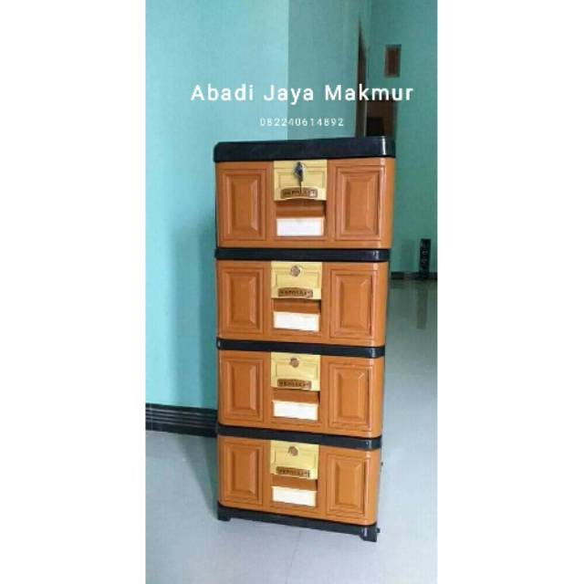 Lemari plastik napolly laci susun 4
