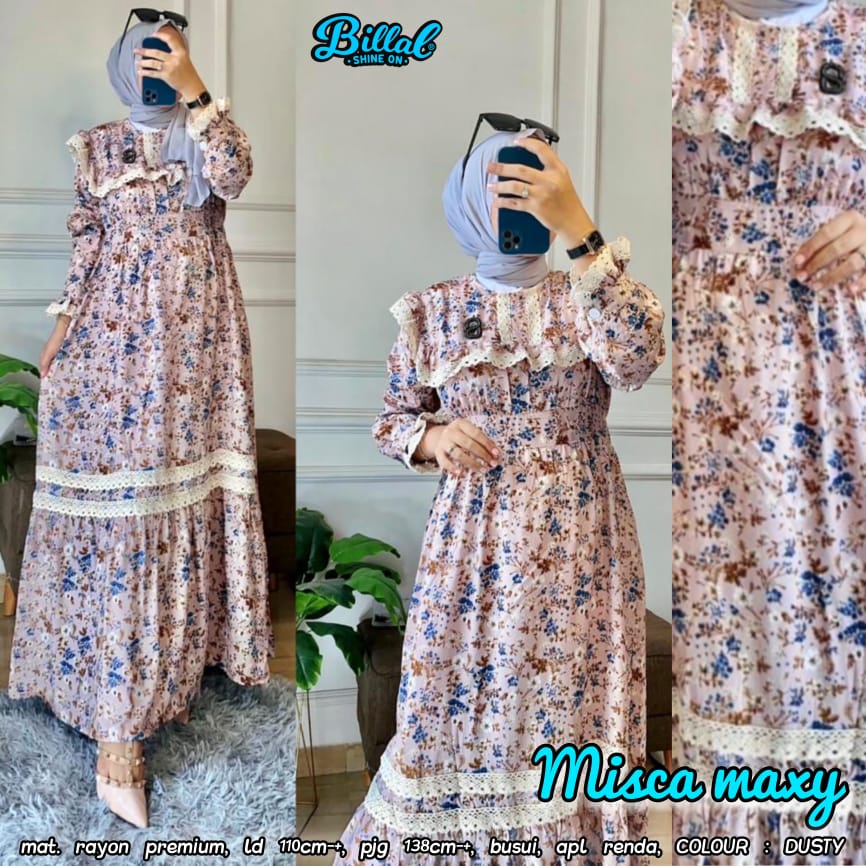 [COD] [Trusted] Misca Maxy - Yasinta Maxy Dress Bahan Rayon Premium LD 110 Busui Friendly Nyaman Kek