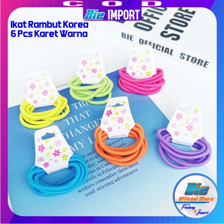 6 Pcs Ikat Rambut Korea Set Size Besar Impor Best Seller