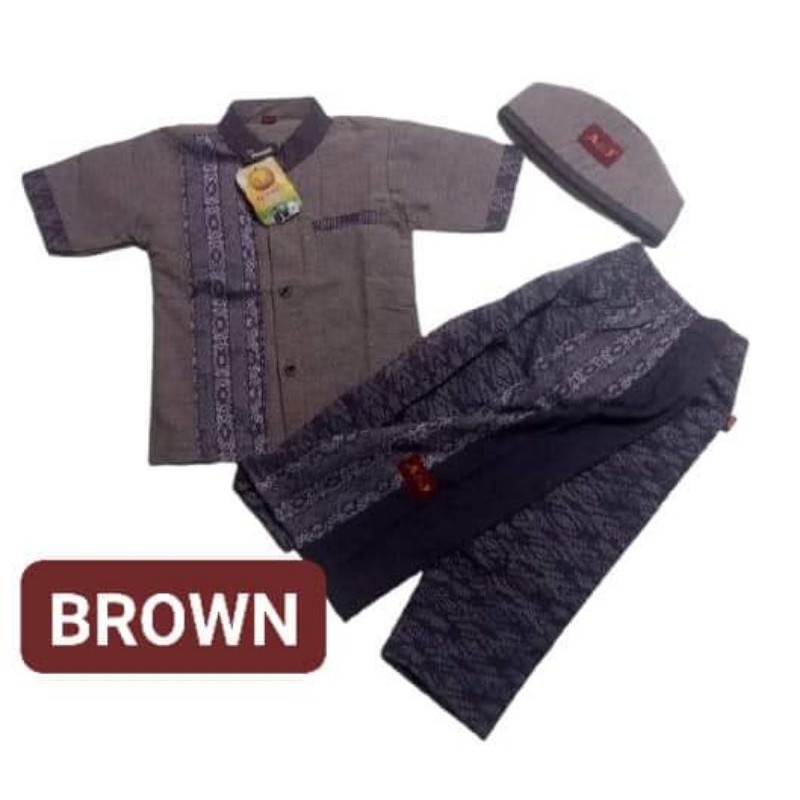 SARKOCI Anak A&J / BAju Kokoh Lengan Pendek Songket Baju Muslim Anak