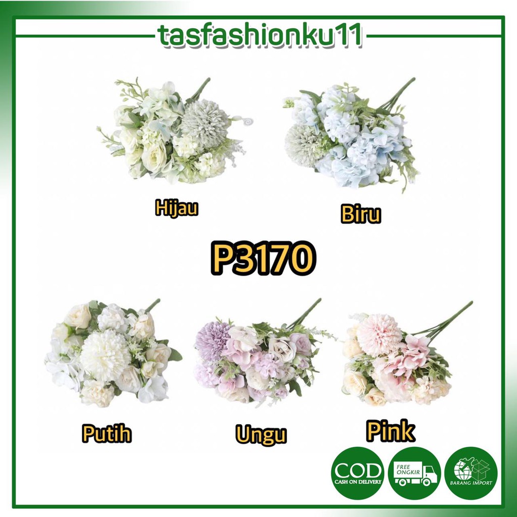 TF11 BUNGA HYDRANGEA MIX BUNGA TANGKAI PLASTIK BUNGA ARTIFISIAL BUNGA PAJANGAN BUNGA HIASAN P3170