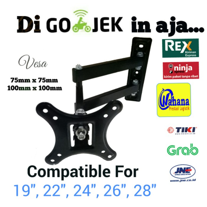 Bracket/Breket/Braket LED TV Lengan 24-26 inch