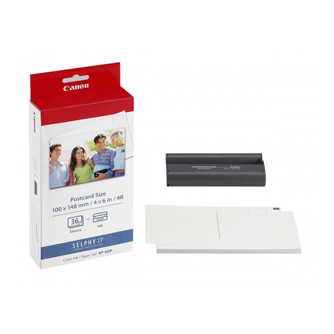 Canon KP-36IP Color Ink &amp; Paper Set Postcard Size