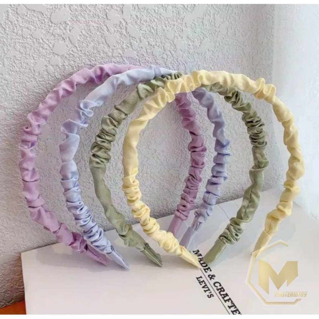 RT45 Scrunchie Bando Bandana Headband Scrunchie serut satin polos korea instant fashion wanita MA2455