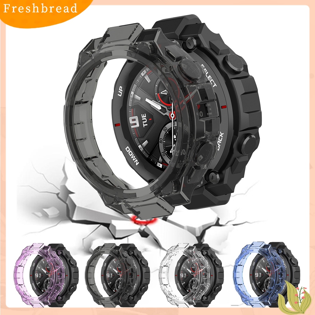 Terlaris Protective Cover Half Surrounded Anti-fall TPU Watch Protector Frame Shell for Huami Amazfit T-rex