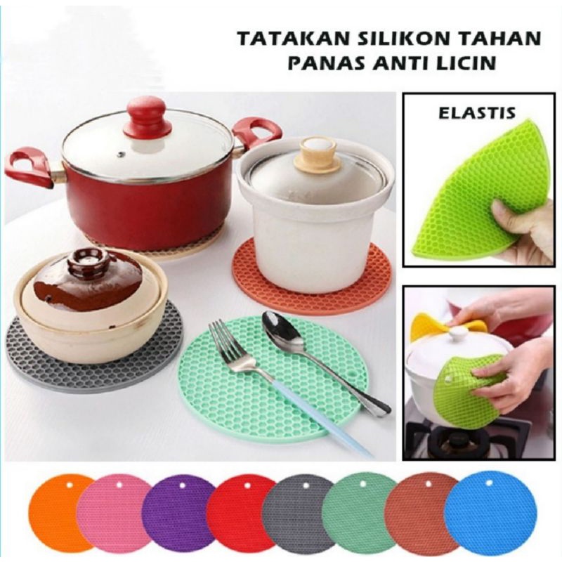 Tatakan panci gelas piring silicon tahan panas/alas panci piring gelas