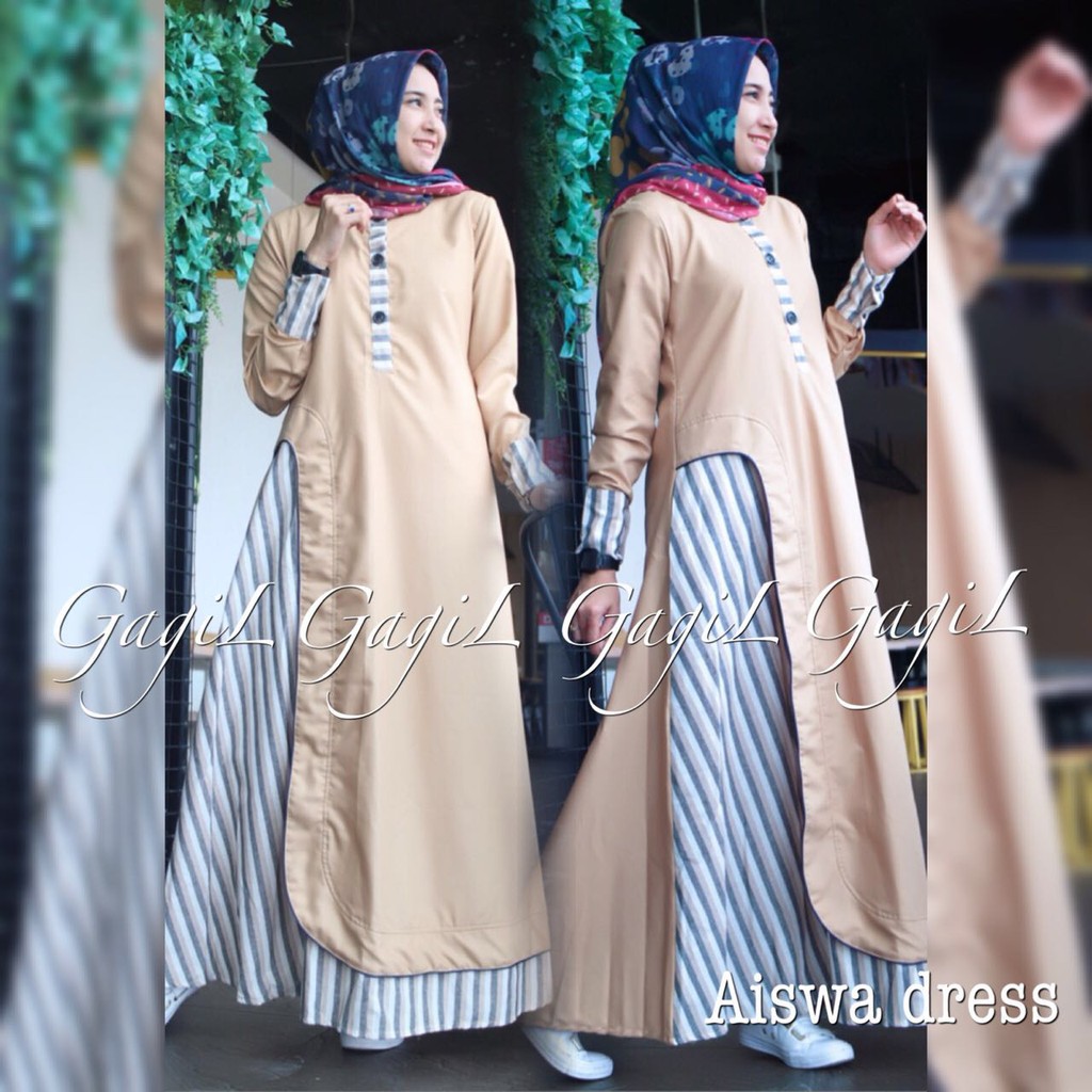 GAMIS MODERN AISWA BY GAGIL ORIGINAL(COKLAT SUSU)
