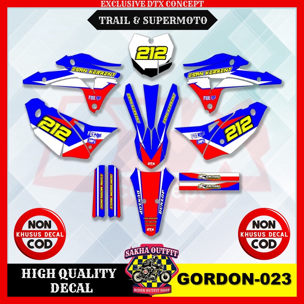 Decal klx gordon decal gordon decal klx gordon full body decal body gordon stiker motor stiker varia