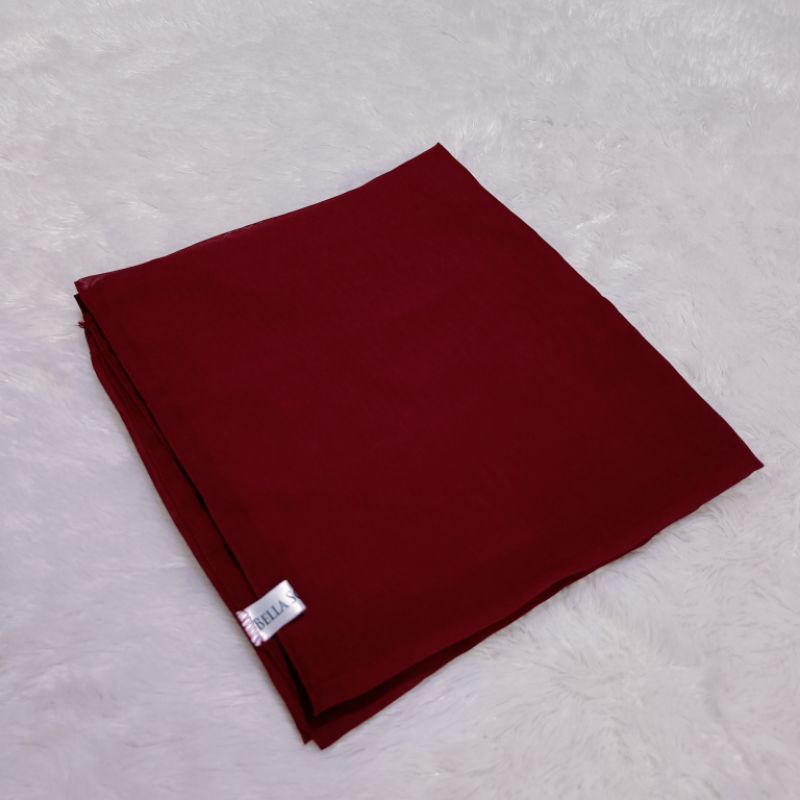 Jilbab Bella Square Laser Cut Original Polycotton PREMIUM Kerudung Segi Empat-Neci MAROON