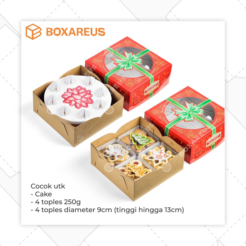 Cake Box Natal Kotak Kue Christmas Dus Packaging Kemasan | AHBX 20