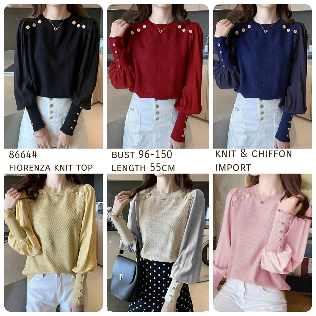 05 - 1398 IMPORT RAJUT BLOUSE ATASAN BAJU BLUS PAKAIAN WANITA CEWEK FASHION TRENDY