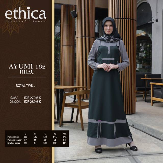 Gamis Ethica Ayumi 162 Abu Hijau
