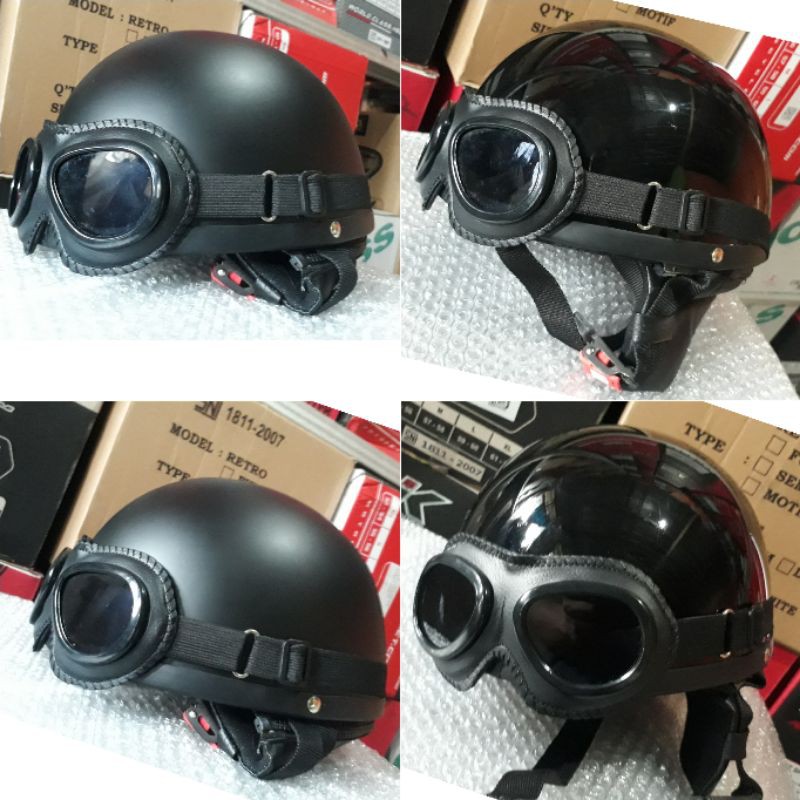 helm vespa kacamata classic helm vintage