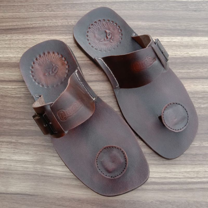 Sandal jamur pria kulit asli 100% sol karet tpr anti slip