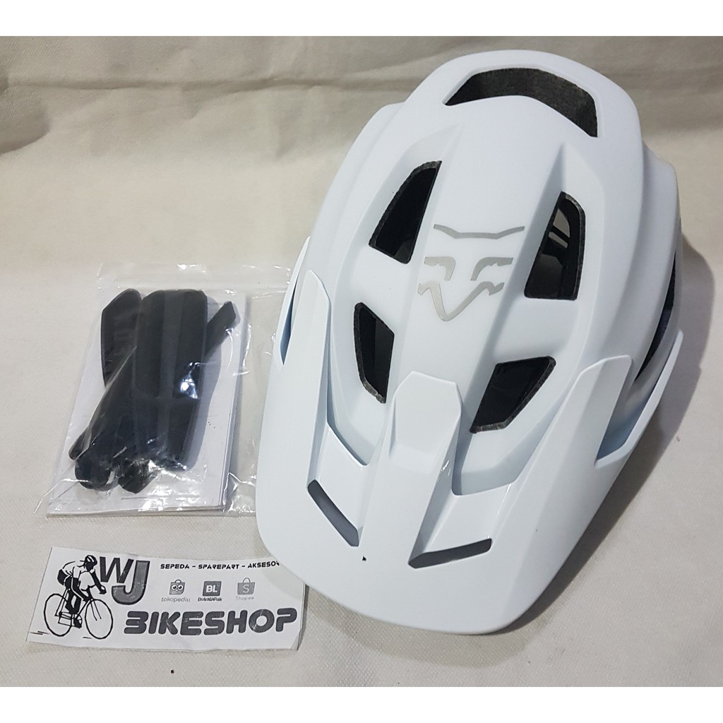 HELM SEPEDA FOX SPEED FRAME WURD ORIGINAL HELM MTB - WHITE DOFF