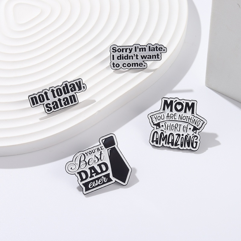 Bros Pin Enamel Desain Best DAD MOM Amazing Untuk Pakaian Wanita