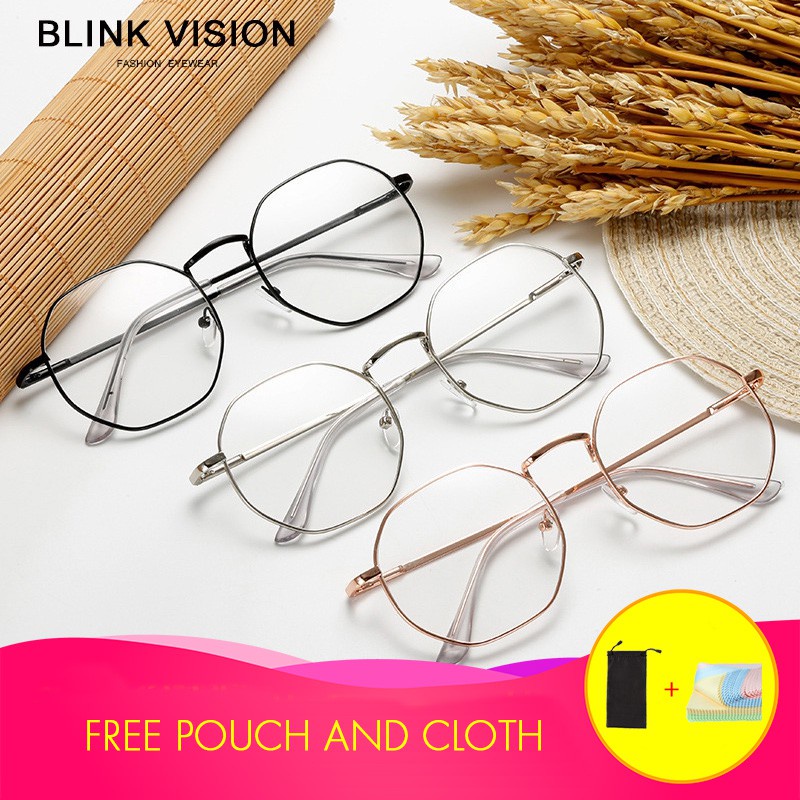 COD -1.00 to -4.00 Korea Style Bulat Fashion Kacamata Minus Anti Radiasi Pria Wanita Logam Kaca Mata