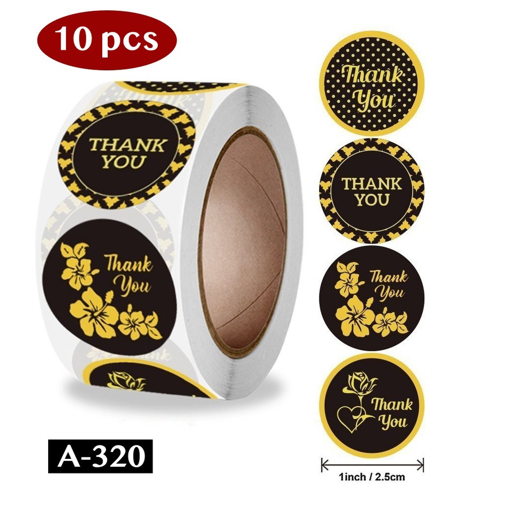 AliMaMa - STIKER THANK YOU 10 PCS - Sticker Terima Kasih Segel Olshop Online Shop Packaging Packing Souvenir Suvenir Import Murah Medan-A-320