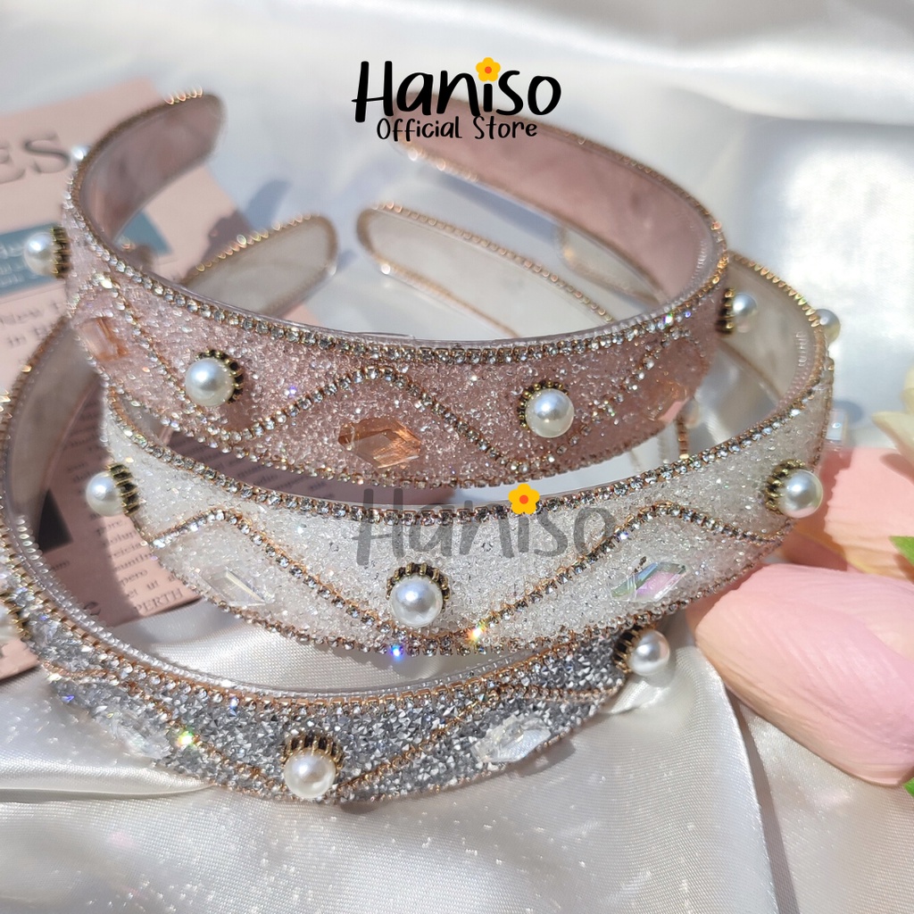 Bando Headband Pearl Crystal Bando Bride Bando Pesta