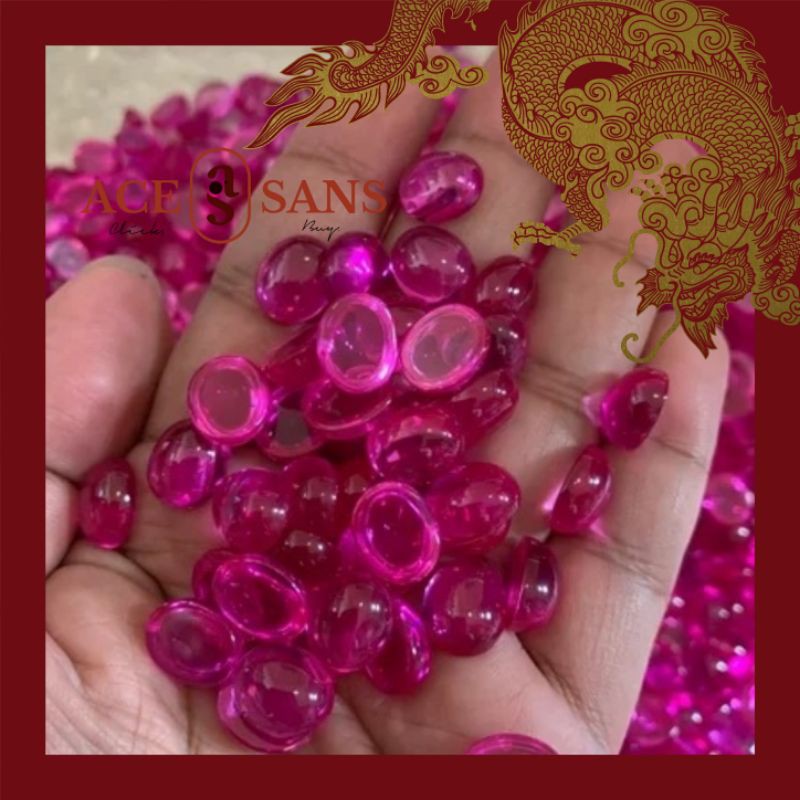 Merah Siam Ros Asli Bangkok 10 x 12 mm Merah Siam Warna Pink Batu Keras Diamond I Batu Akik I Hobi