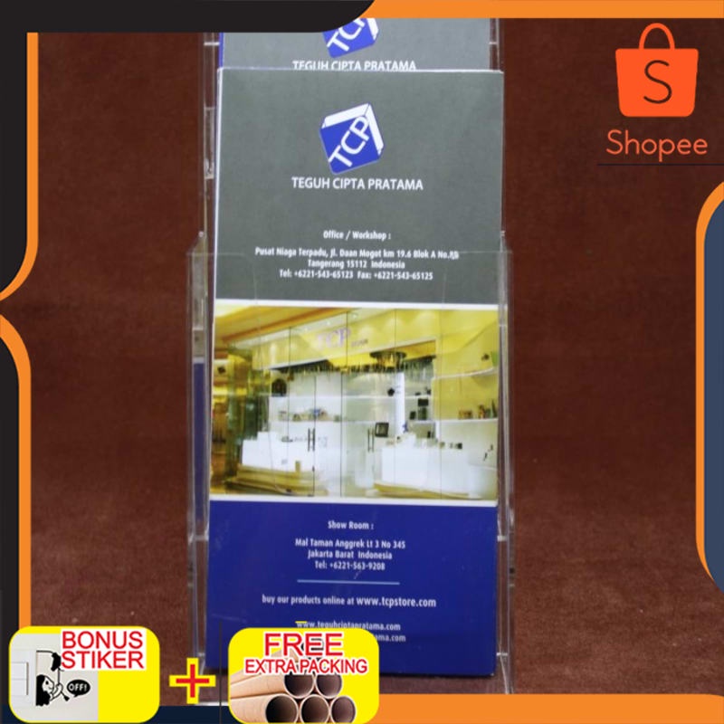 

Murah Acrylic tempat brosur A6 2 susun Elegan