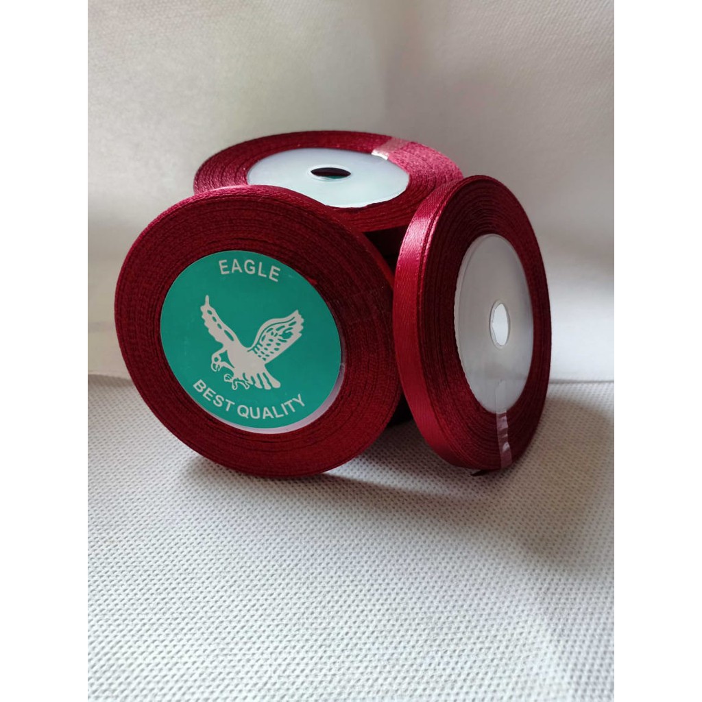 

pita satin merah maron ukuran 1/4 inch 6.35mm