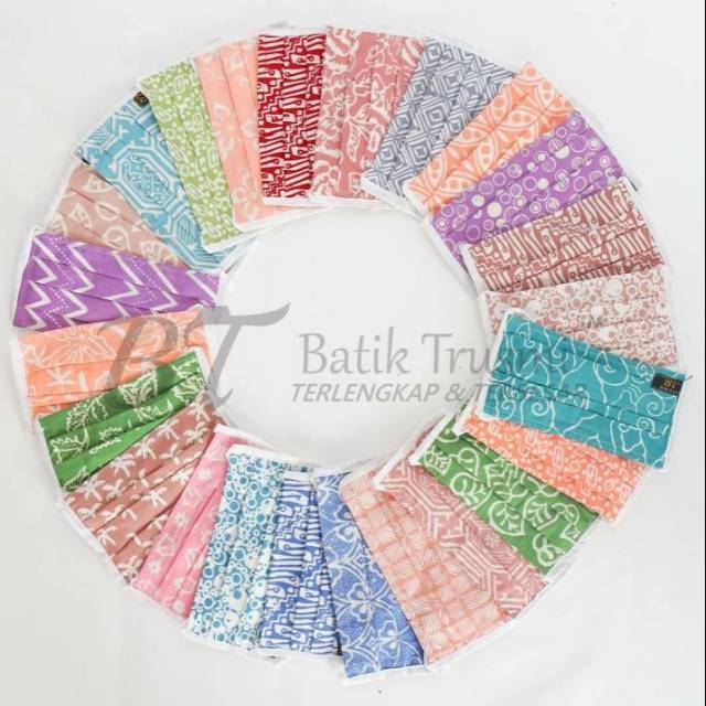 Masker kain Batik premium warna dan motif cantik modis best seller