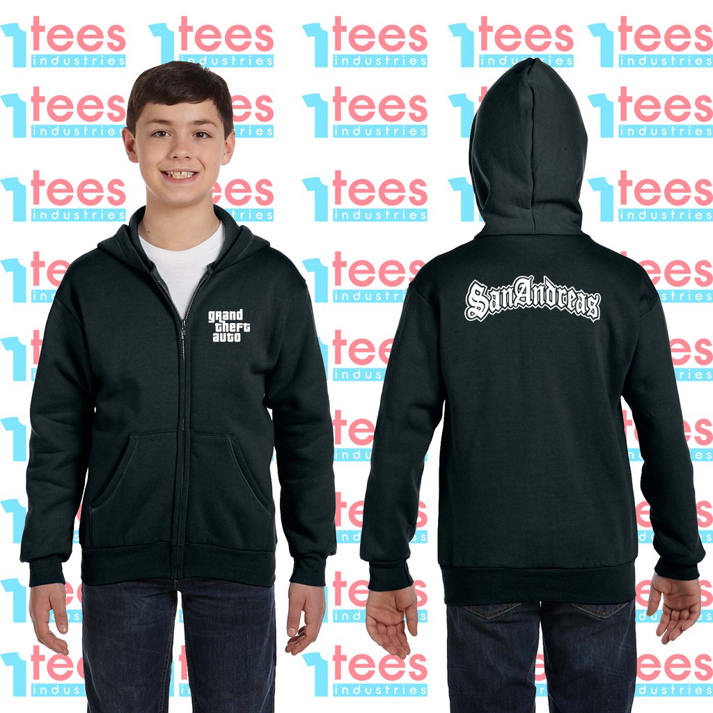 JAKET HOODIE ZIPPER RESLETING GTA SAN ANDREAS ANAK BAYI REMAJA