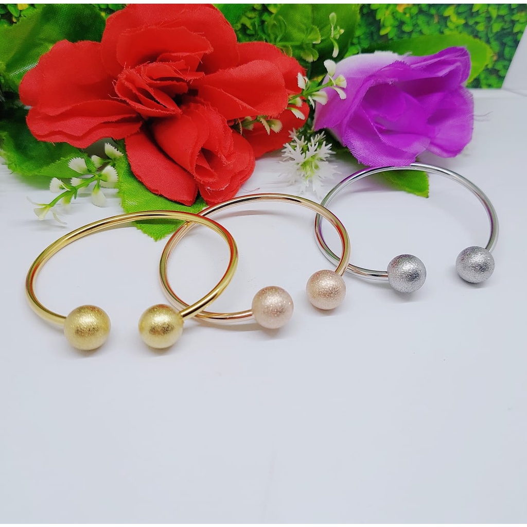 Gelang titanium bola perhiasan wanita jewelry 0293