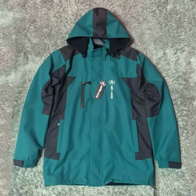 JAKET PRIA ANTI AIR WATERPROOF M-10XL JUMBO BIG SIZE ORIGINAL ALL USE JAKET GUNUNG BIRU MIX GREY OUTDOOR PRIA