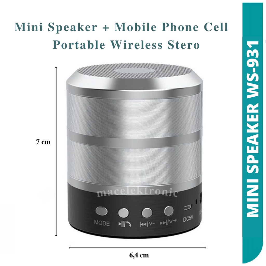 Mini Speaker Wireless Portable Stereo Speaker Lingkaran meriam baja kecil  Mini BT Speaker Bass Wireless Audio Portable Speakers Bulat Meriam Baja Kecil