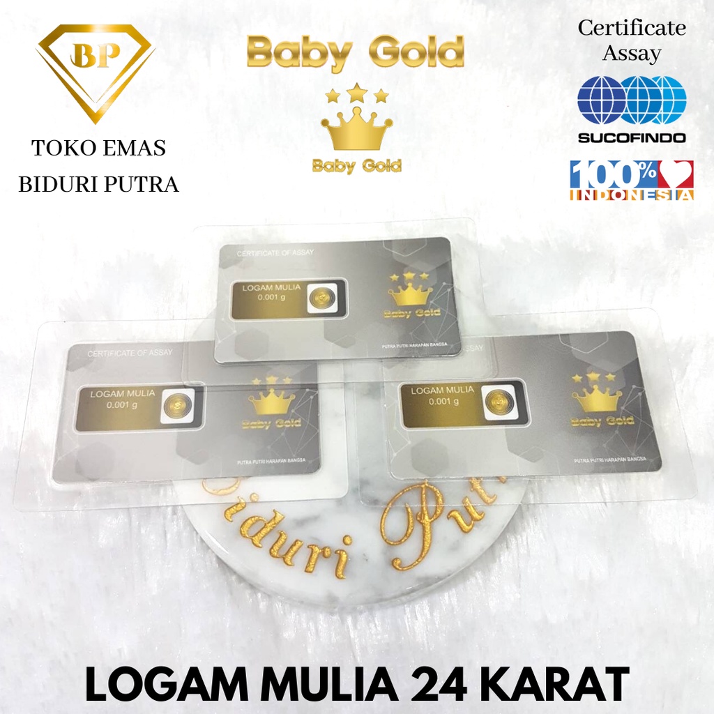 EMAS MINI MICRO GRAM 0.001gram LOGAM MULIA 24KARAT DIJAMIN ASLI ORIGINAL TERMURAH BABY GOLD SOUVENIR GIFT HADIAH KADO MINIGOLD / MINIGRAM TOKO EMAS