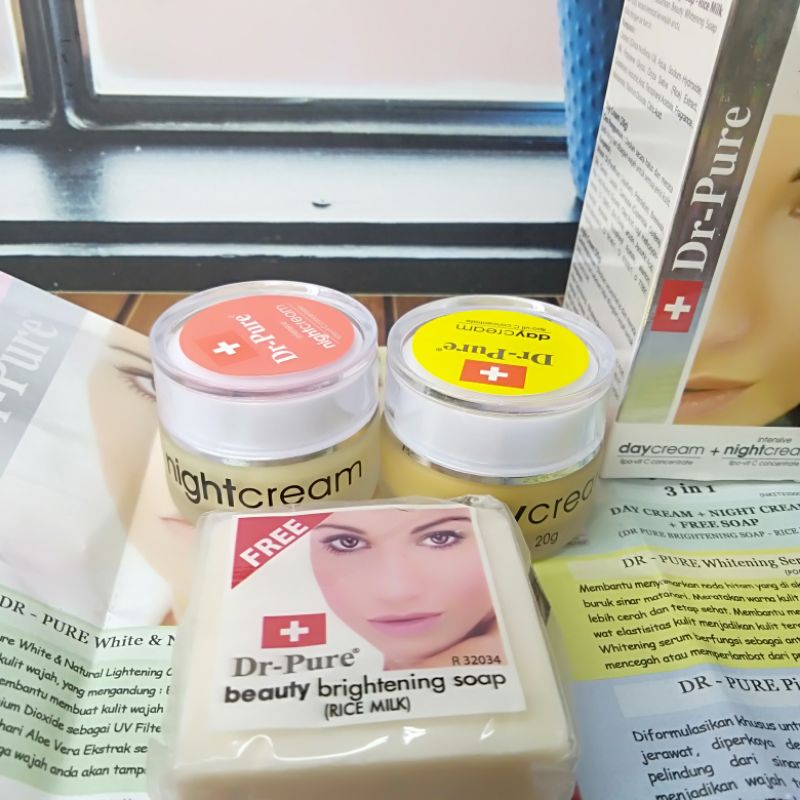 (BPOM)Paket Cream Dr pure // Dr Pure Set Cream Day&amp;Night Sabun Beauty