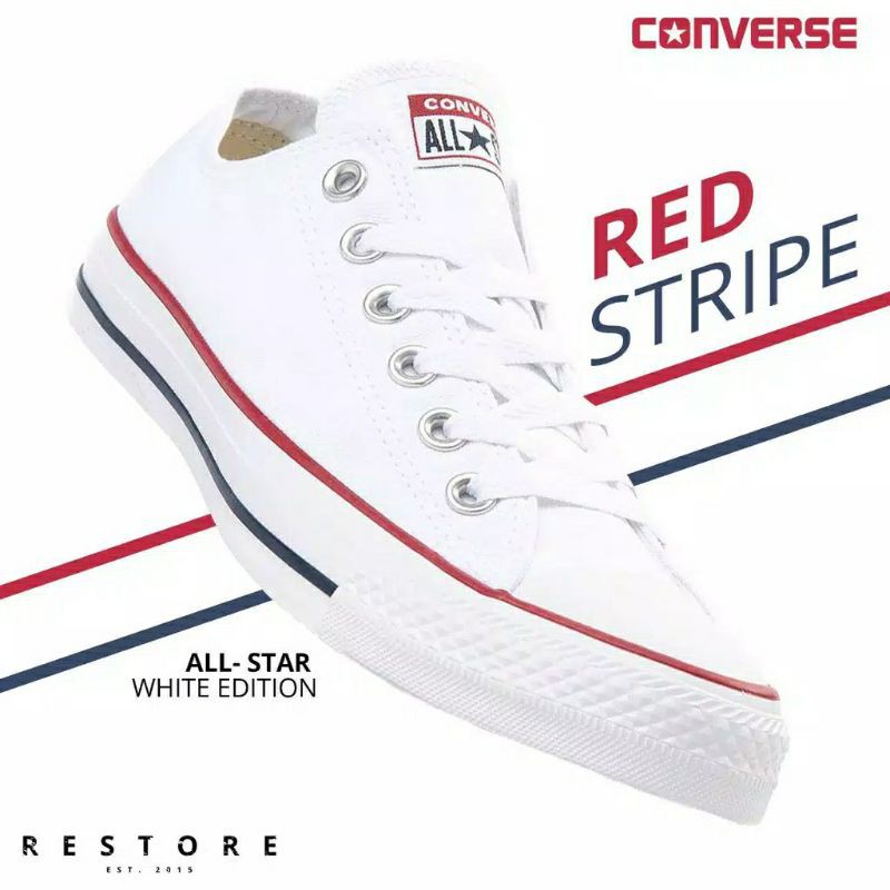 SEPATU CONVERSE ALLSTAR OX WHITE PUTIH SNEAKERS KADO HADIAH CEWEK COWOK PRIA WANITA SEKOLAH KERJA