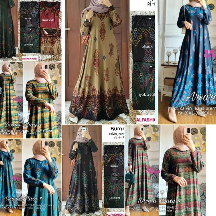 Gamis Jumbo Wanita Mokila Calvin Jeans Adem Melar Tebal Nyaman DIpakai Leira Maxy toraja –NIC.19My22