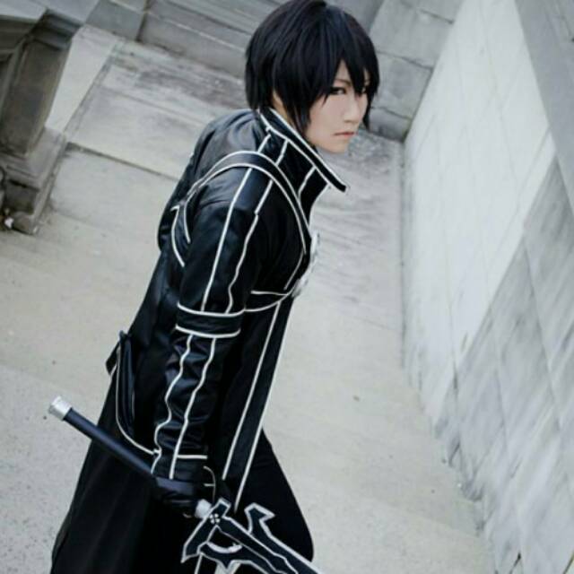 Wig Base Kirito SAO Wig Cowok Import Taobao Harajuku Fashion Cosplay
