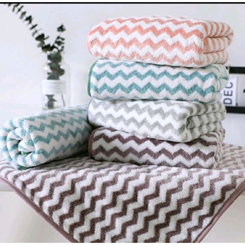 AF Handuk Mandi Dewasa Microfiber Motif Zigzag Wearable Towel