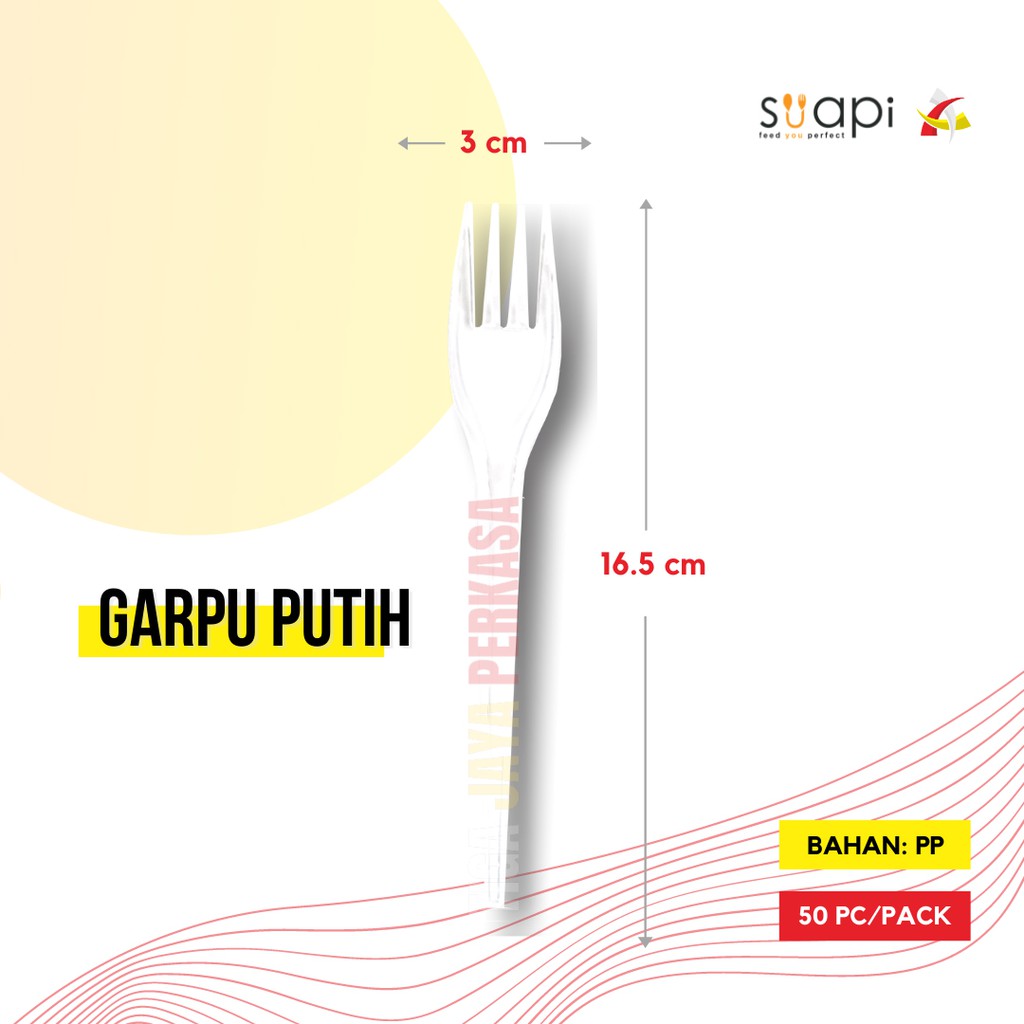 Garpu Makan Suapi / Garpu Plastik Suapi / Garpu Suapi Putih. @100 Pcs