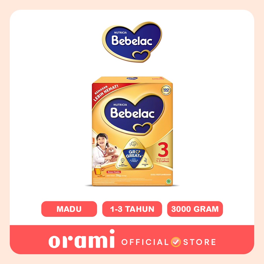 Bebelac 3 Madu Susu Pertumbuhan Bubuk 3000gr